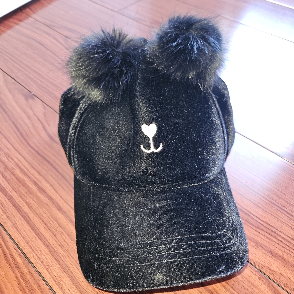River Island Black Cap with Furry Ears